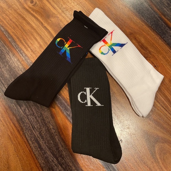 Calvin Klein Other - Calvin Klein Awesome men’s 3Pack Pride/Regularwhite and black socks.